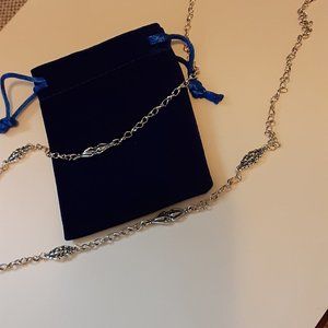 Country Couture Sterling Silver 32" Station Necklace